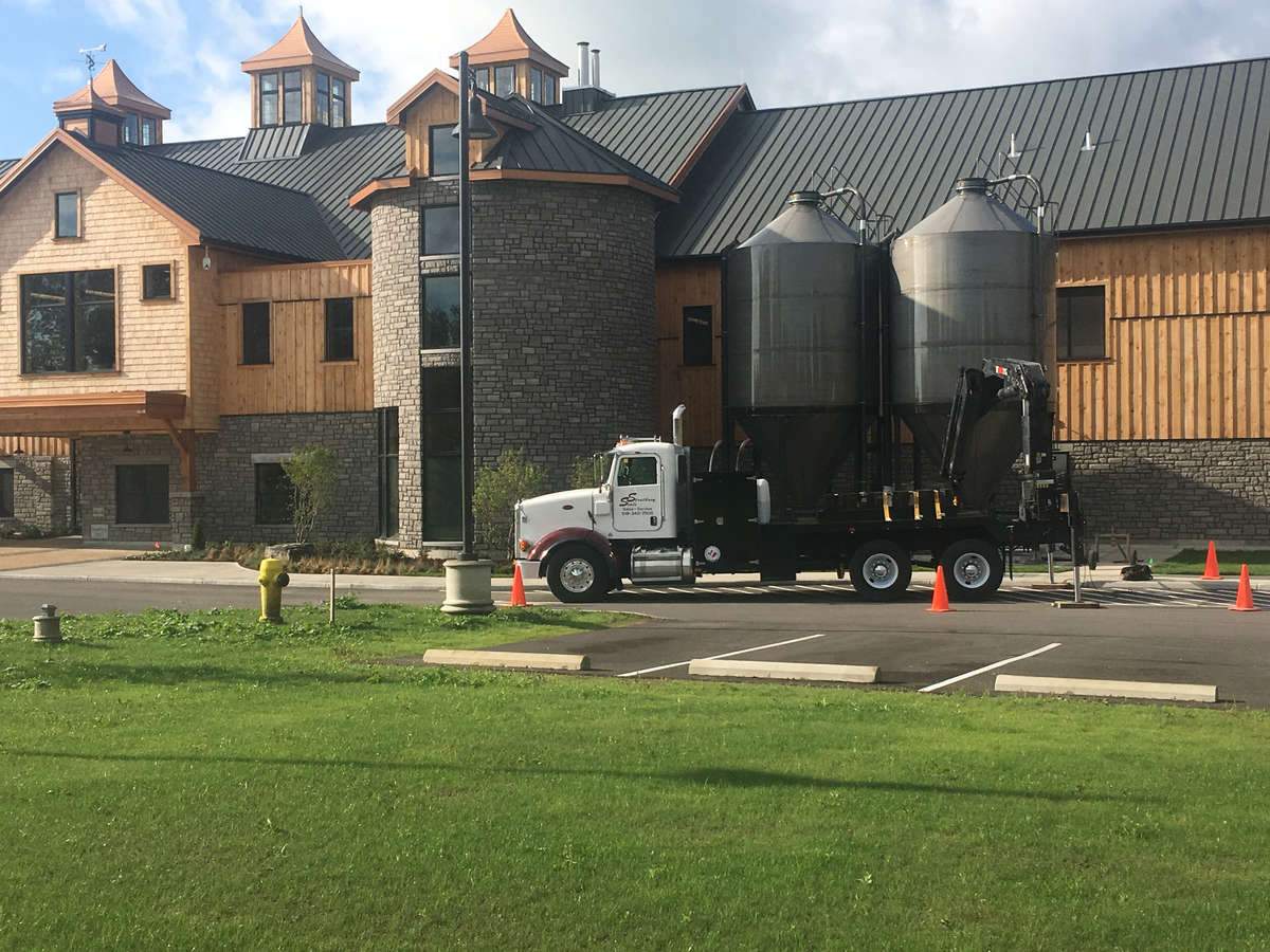 Calibrating cells under brewery hoppers in Blyth, Ontario