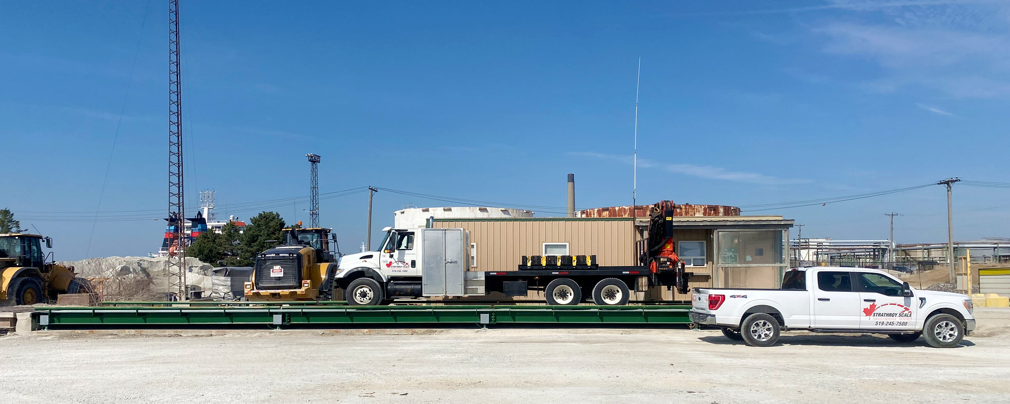 Truck weighing scale or weighbridge at Lafarge Aggregates.